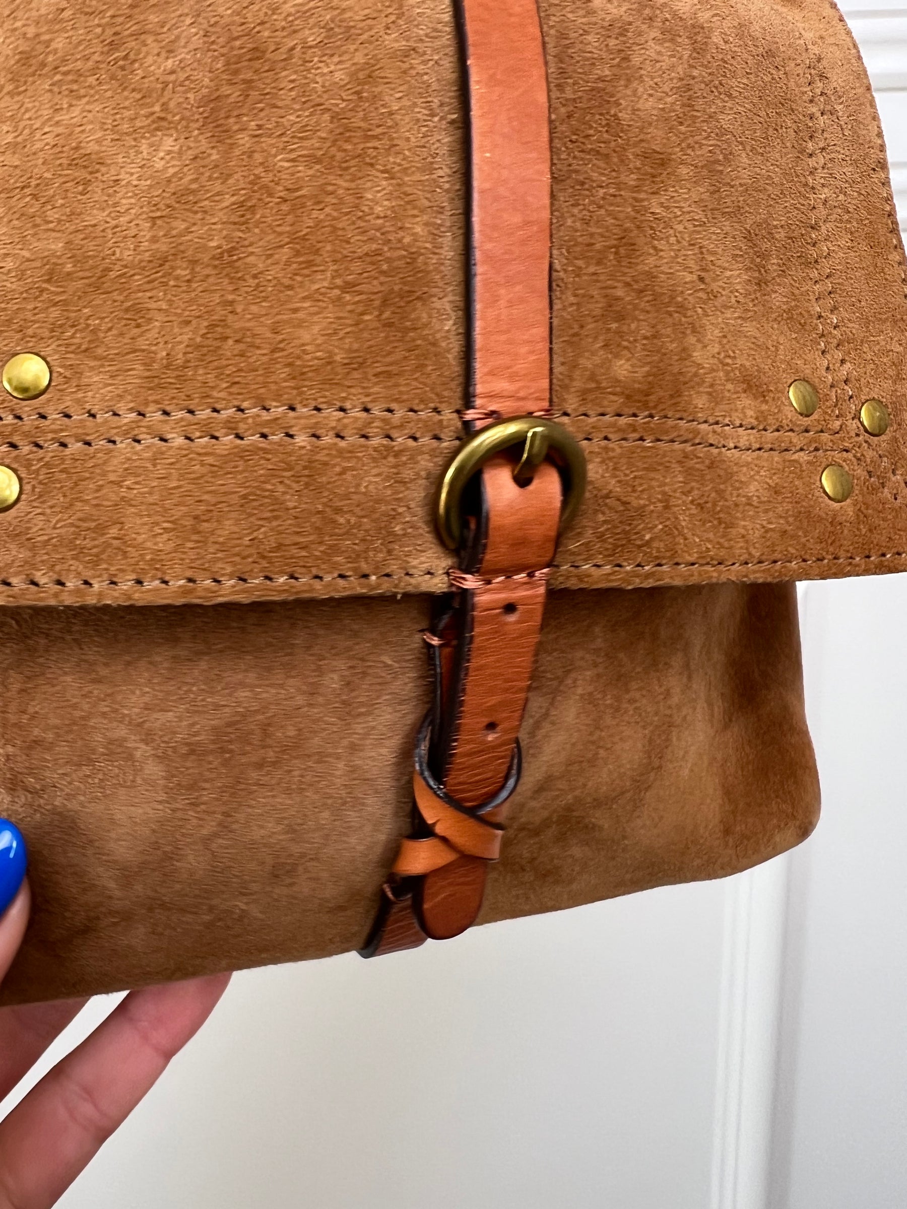 Jerome Dreyfuss Camel Suede Tony Crossbody Bag