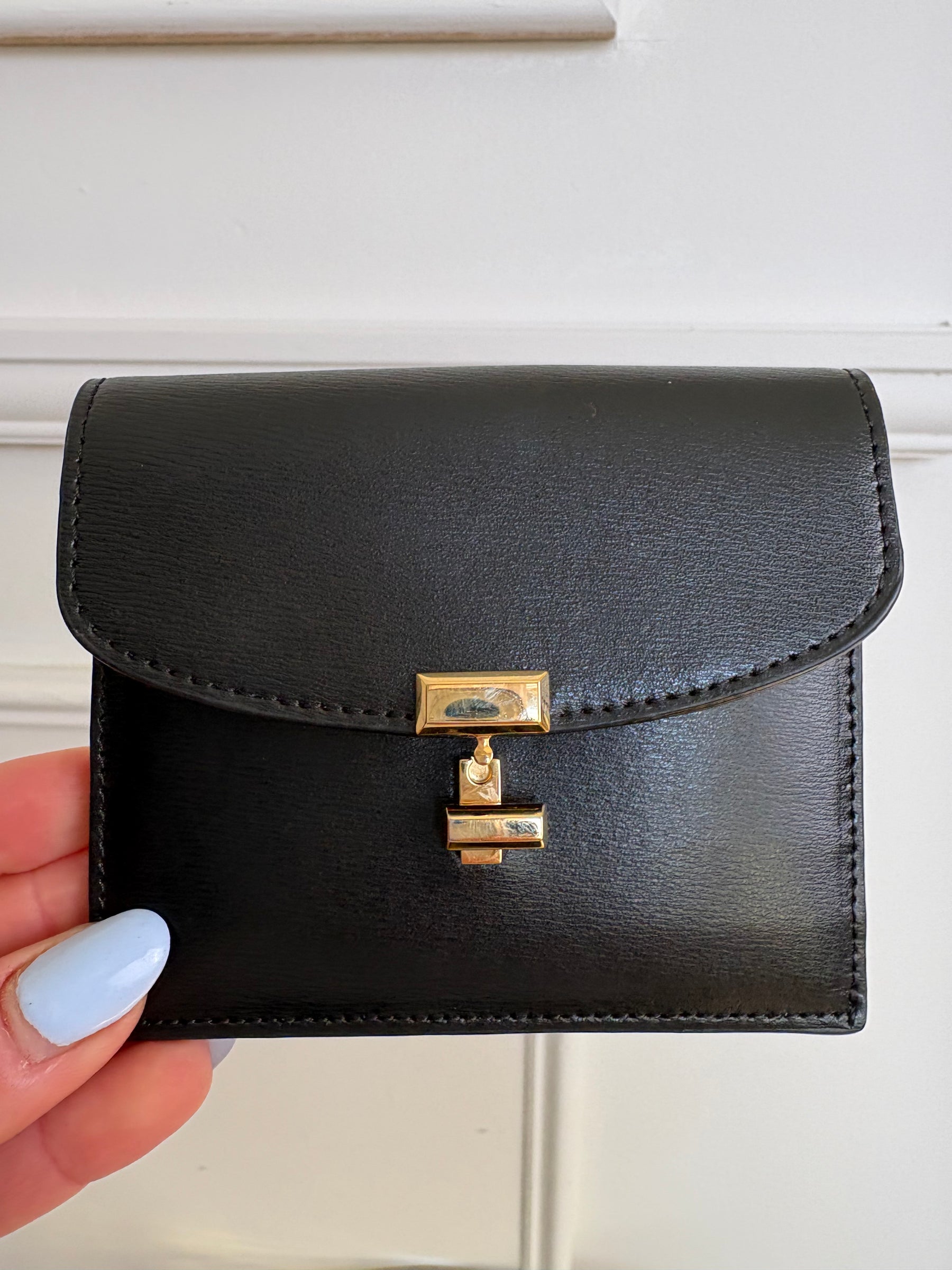 Totême Black Leather Coin Purse