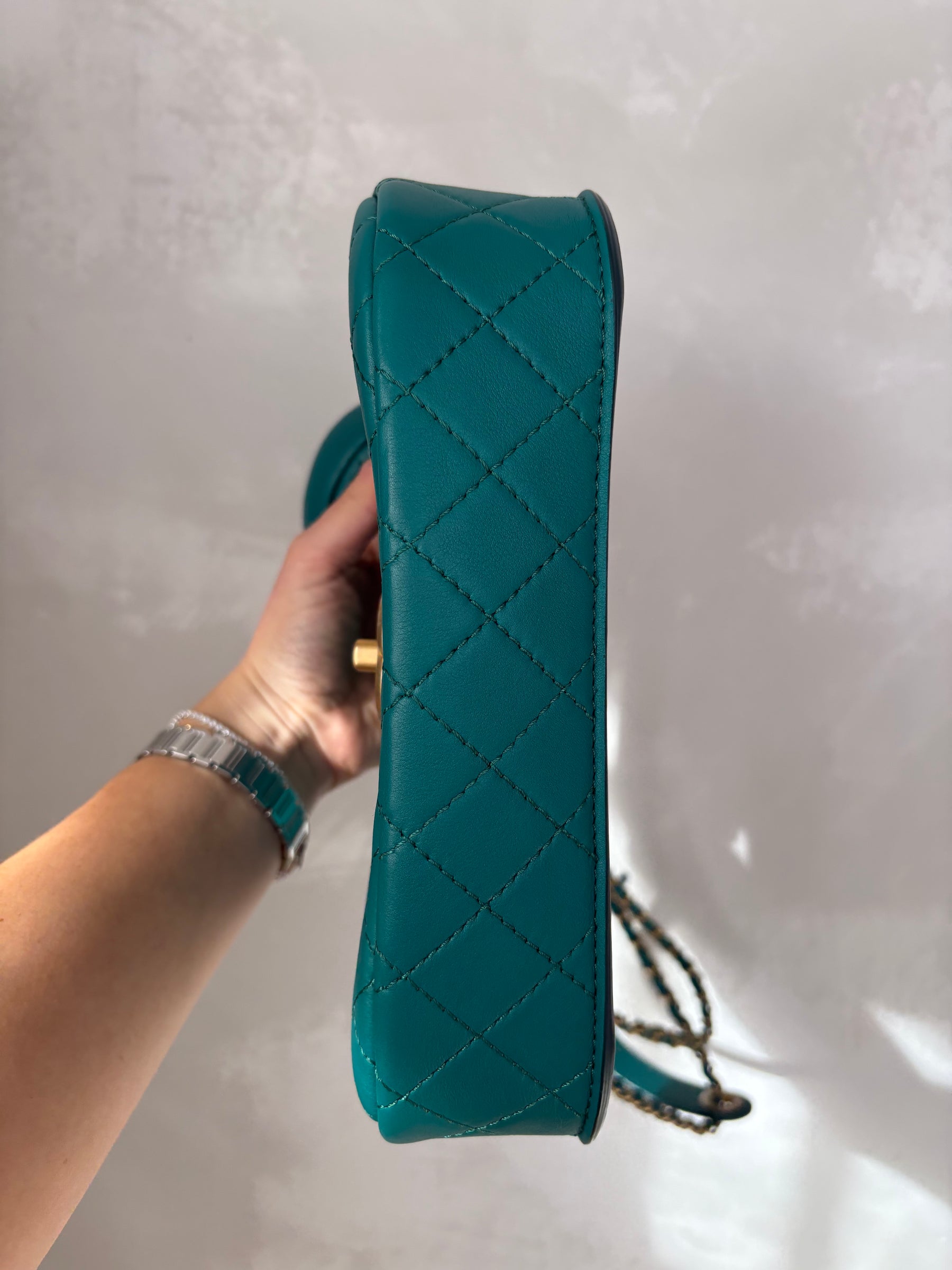 Chanel Multi Pouching Flap Bag With Coin Purse Green