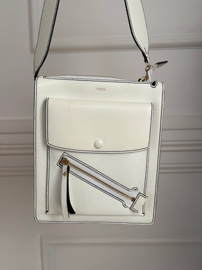 Joseph White Leather Flat Shoulder Bag