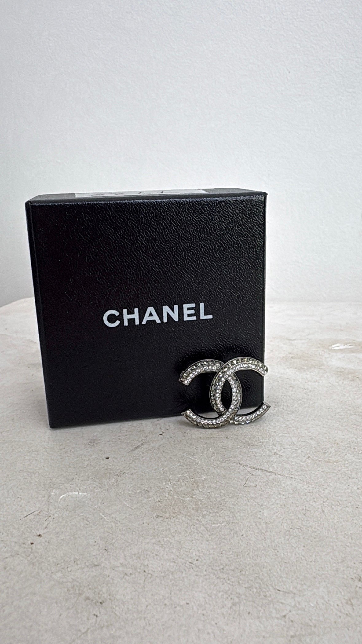 Chanel Ruthenium And Crystal CC Brooch
