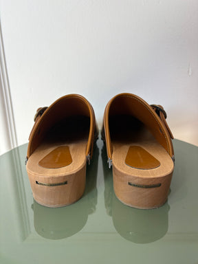 Isable Marant Tan Leather Clogs, 39