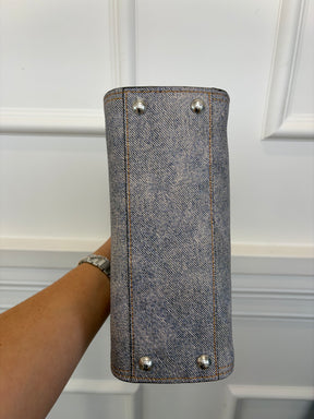Fendi Blue Denim Effect Leather Mini Peekaboo