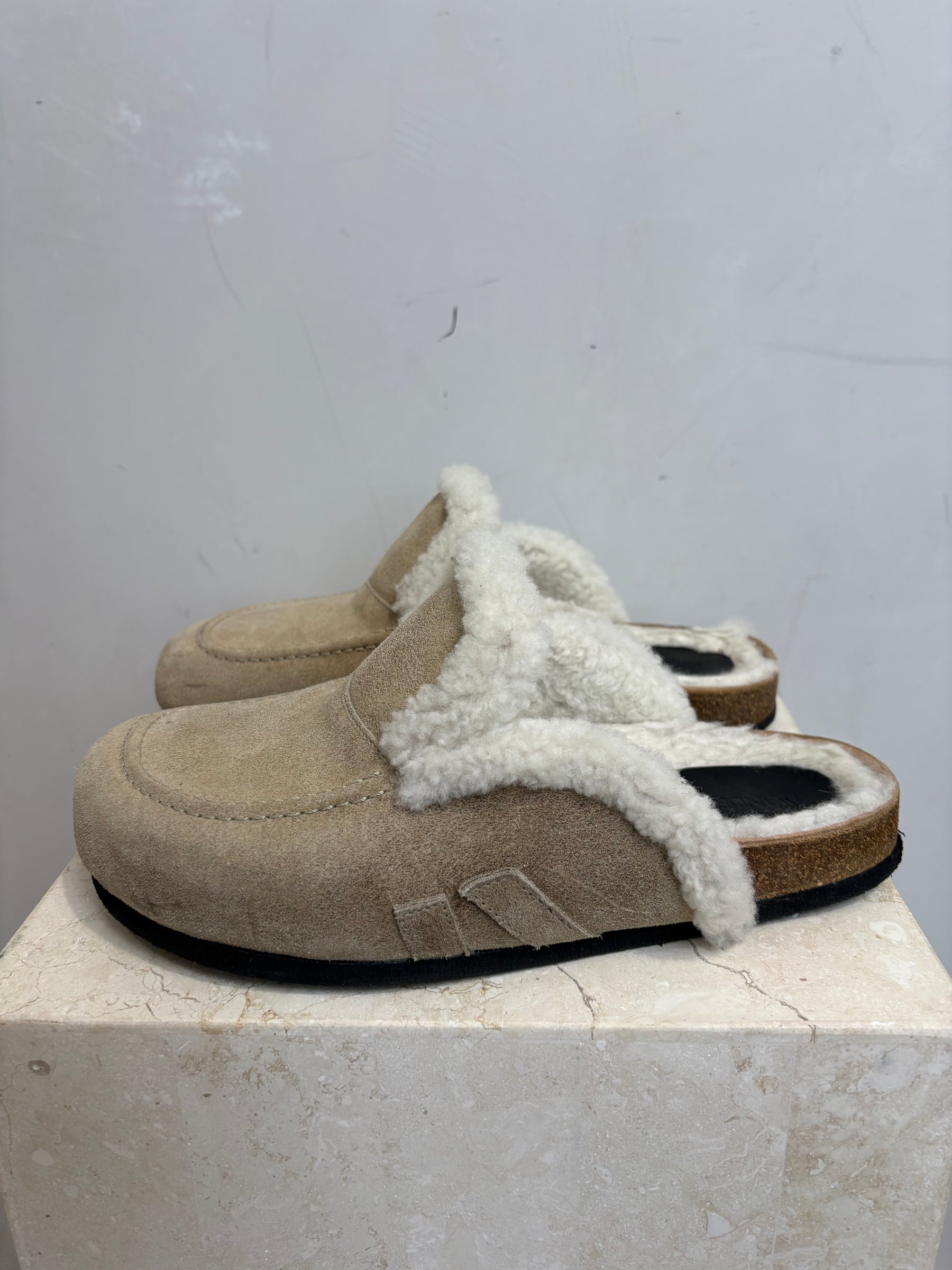 JW Anderson Shearling Loafer Beige Suede, 42