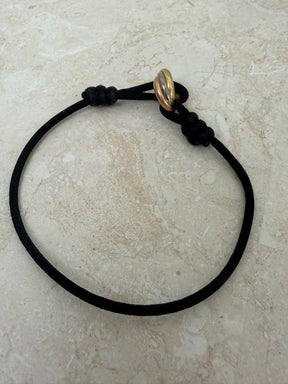 Cartier Black Silk Cord Trinity Bracelet