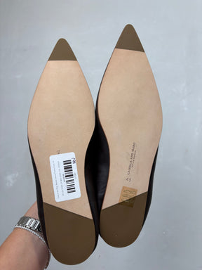 Camilla and Marc Brown Leather Pointed Flats, 41