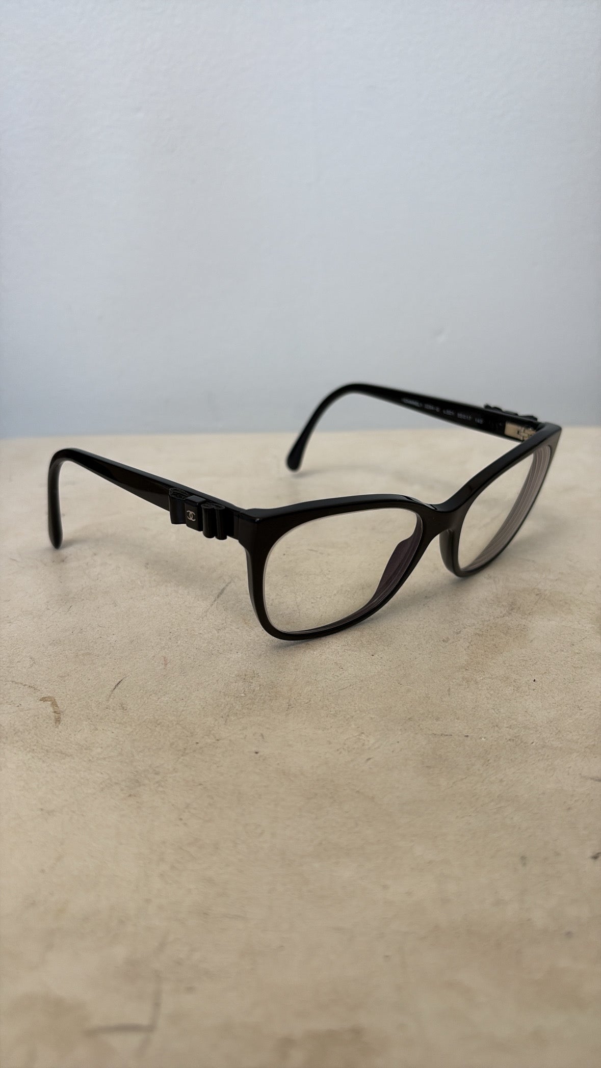 Chanel Black Bow Logo Arm Optical Glasses