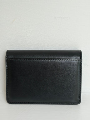 Celine Black Leather Triomphe Flap Cardholder