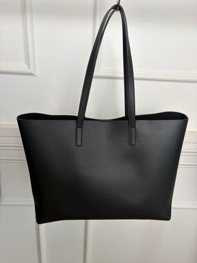 Saint Laurent Shopping Tote In Black Leather