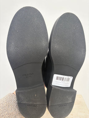 Prada Black Leather Backless Loafer, 41