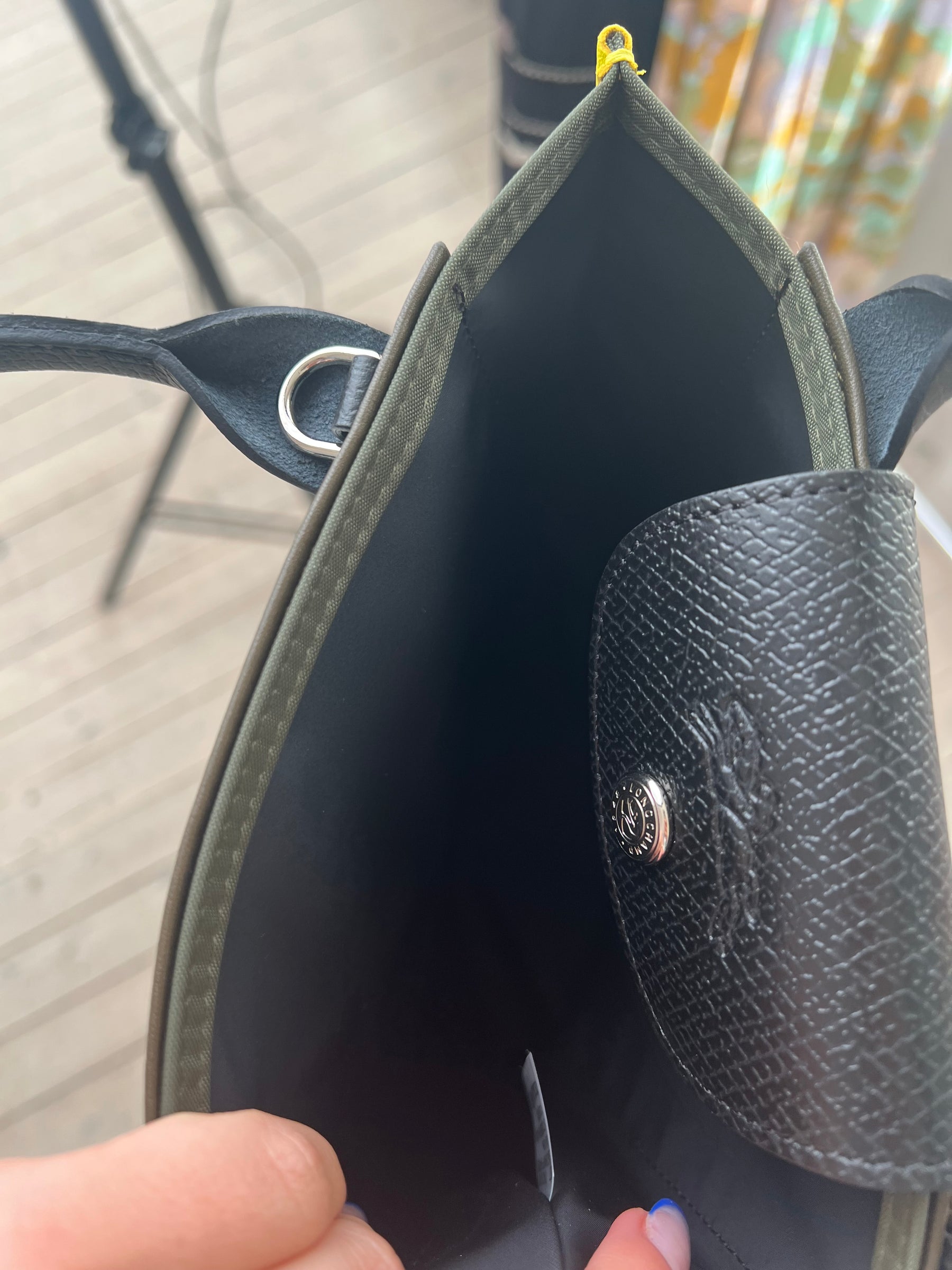 Longchamp Khaki 'Sac Porté Main' Tote Bag