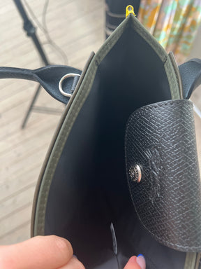 Longchamp Khaki 'Sac Porté Main' Tote Bag