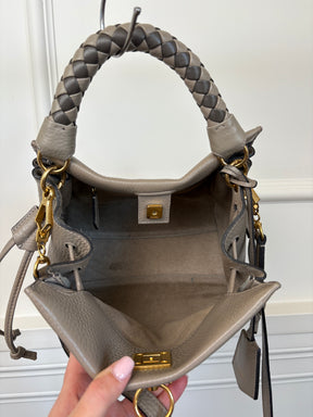 Mulberry Taupe Grained Leather Small Iris Bag