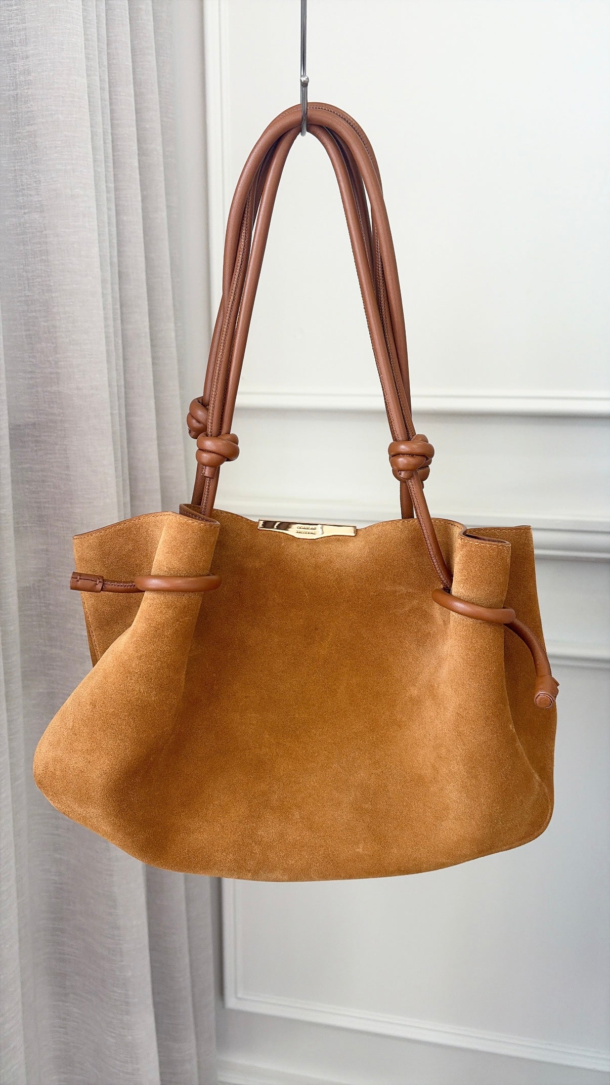 Scanlan Theodore Athos Suede Shopper Bag In Cognac