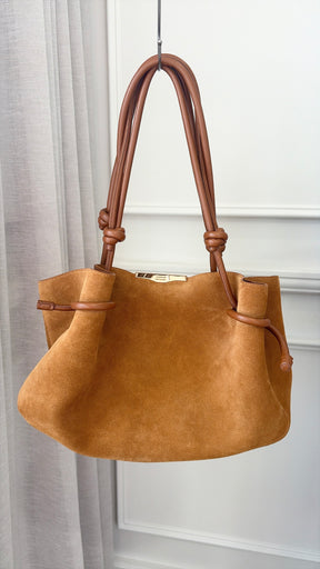 Scanlan Theodore Athos Suede Shopper Bag In Cognac