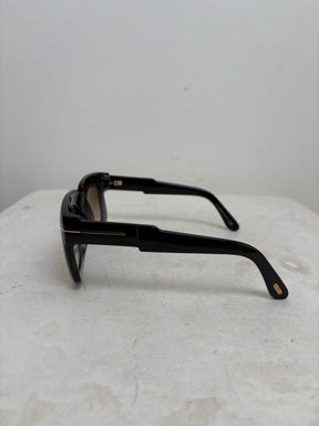 Tom Ford Black Ombre Oversized Square Sunglasses