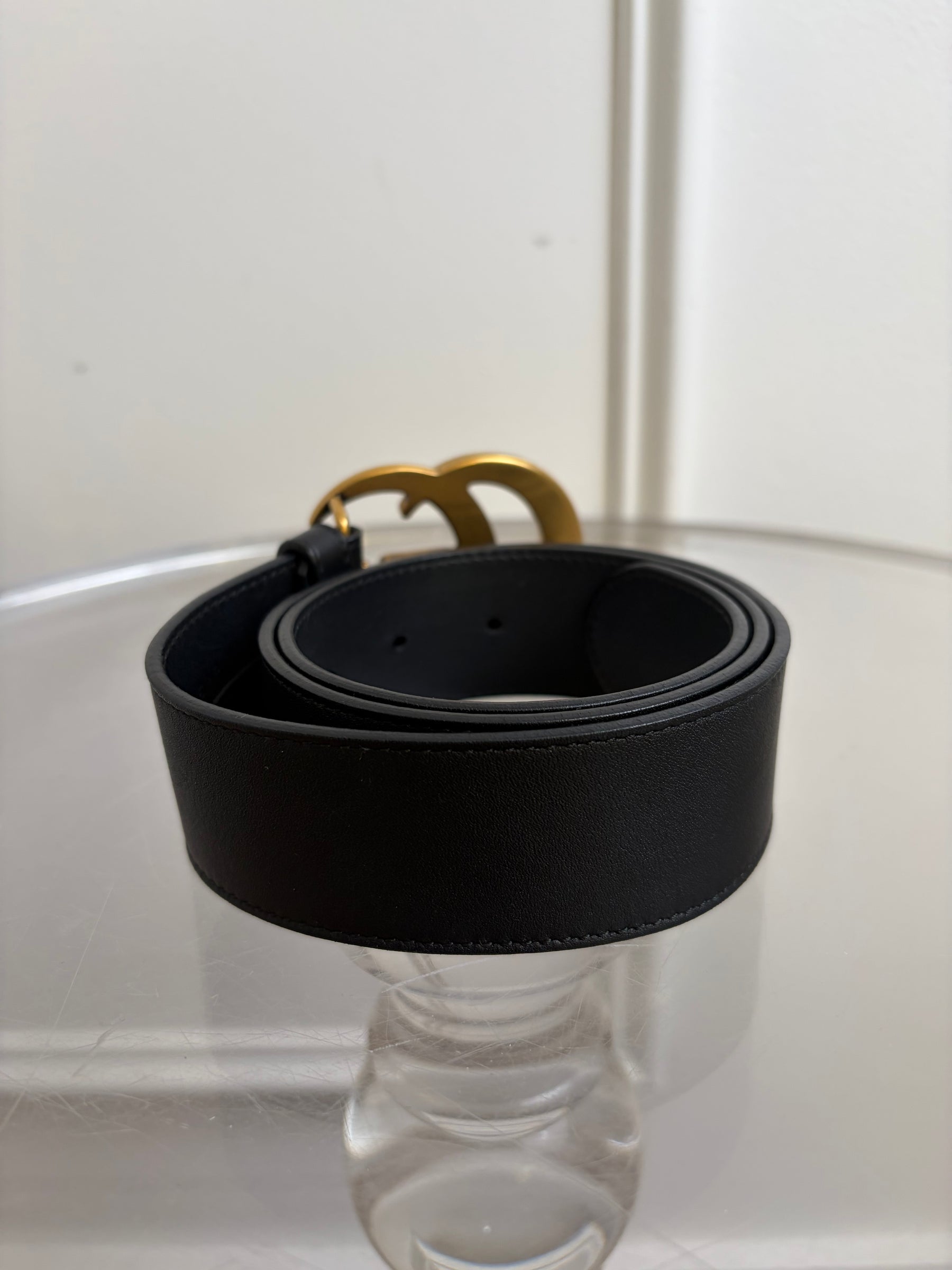 Gucci Black Leather Marmont Belt, 70