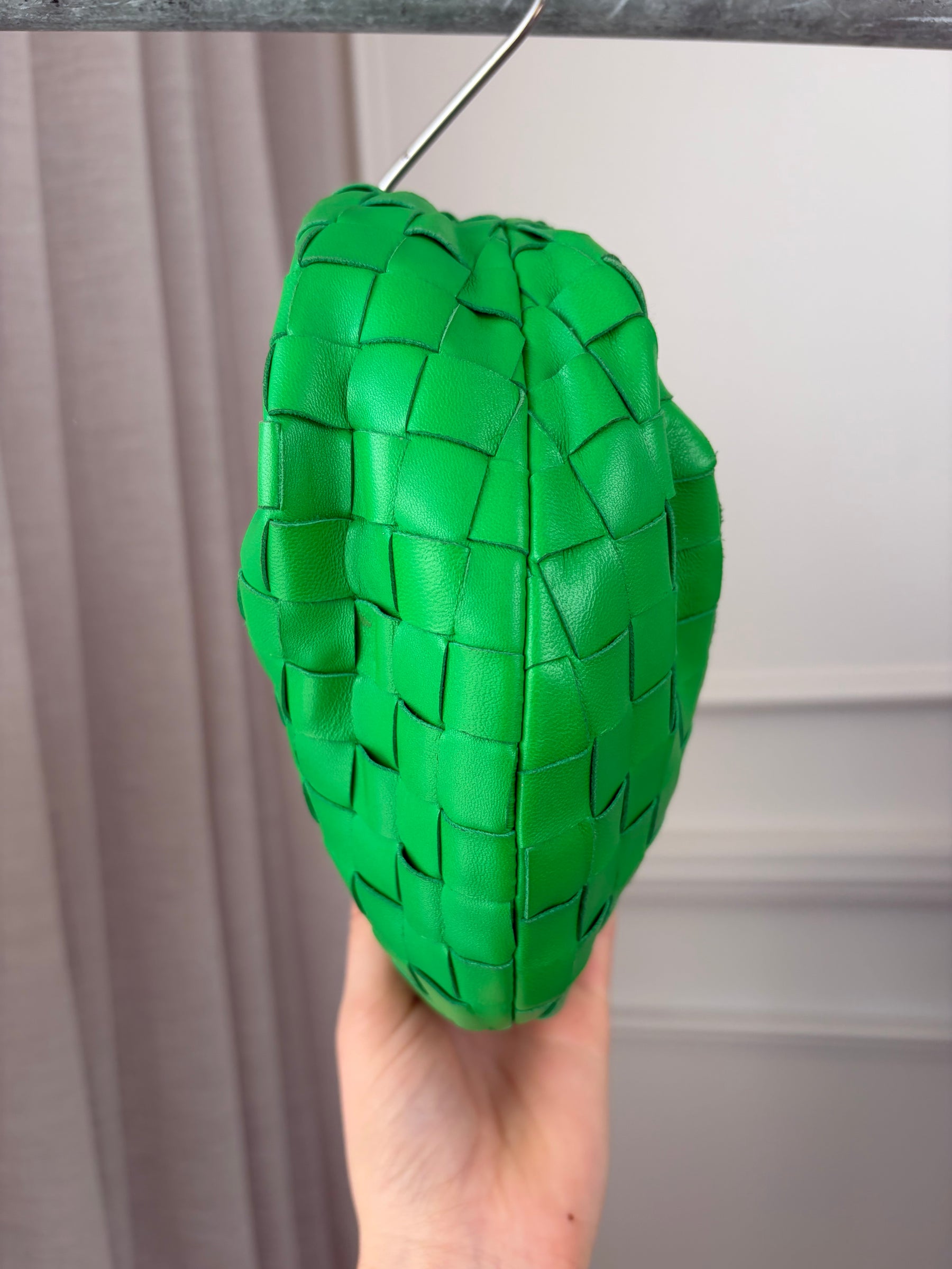 Bottega Veneta Parakeet Green Intrecciato Leather Mini Jodie Bag
