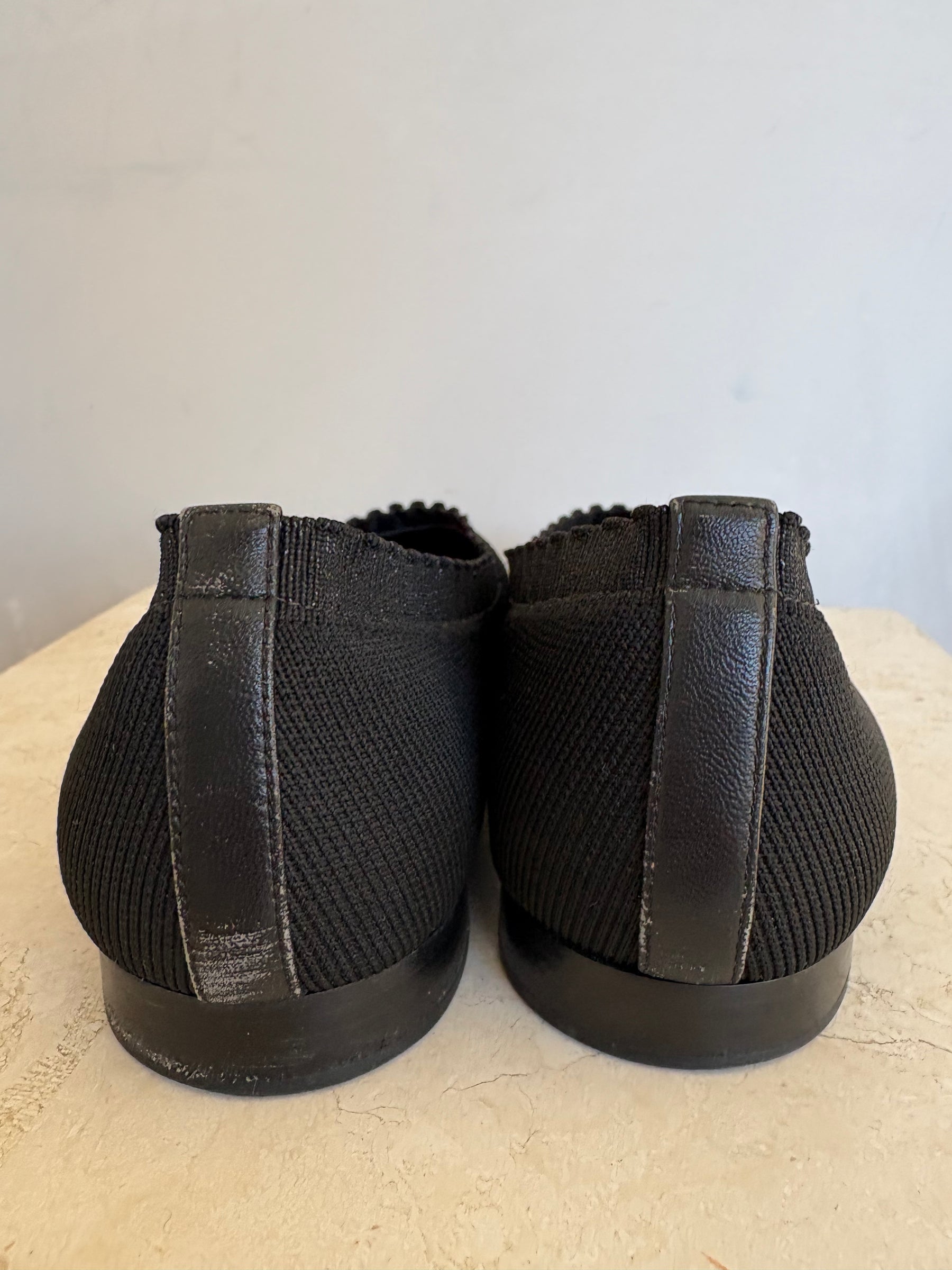 Chanel Black Fabric and Patent Ballet Flats, 38 C