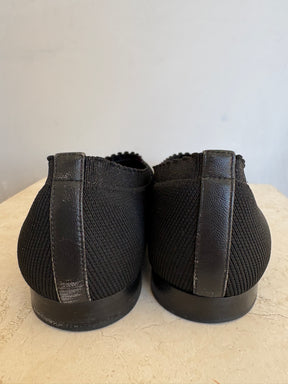 Chanel Black Fabric and Patent Ballet Flats, 38 C