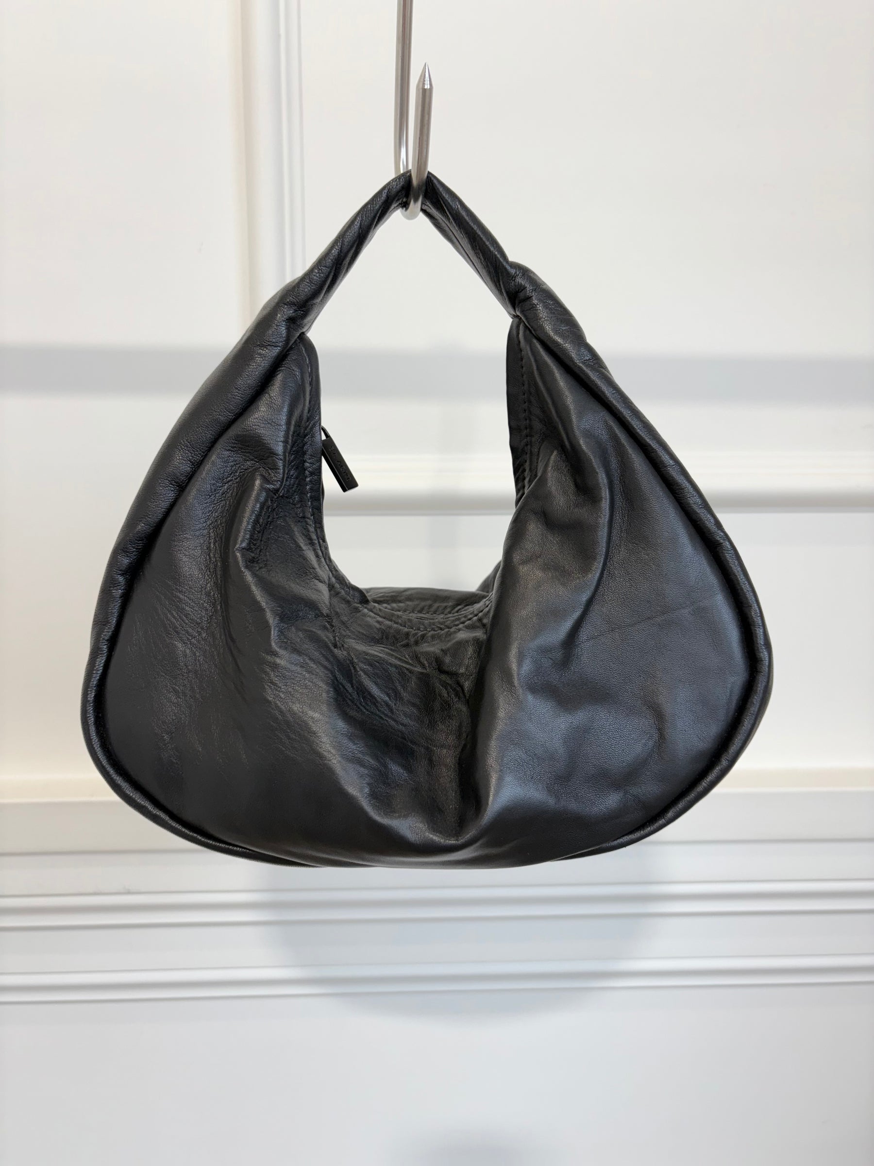 A-ESQUE Black Soft Leather 'Bon Bon' Bag
