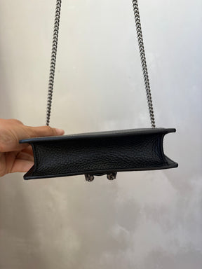 Gucci Black Leather Super Mini Dionysus Bag