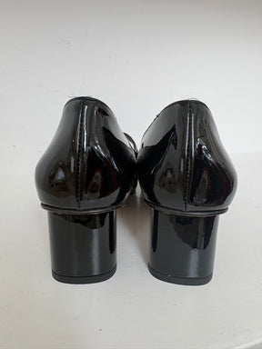 Dior Black Patent Leather Pearl Mary Jane's, 38