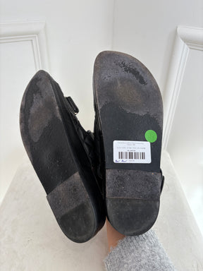 Chanel Black on Black Quilted Leather Dad Sandals, 39C