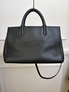 Saint Laurent Black Leather Rive Gauche Shoulder Bag With Top Handle