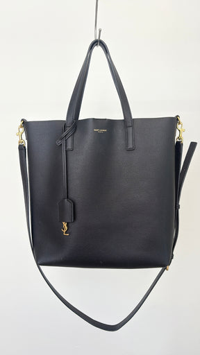 Saint Laurent Black Leather Toy Shopper Tote