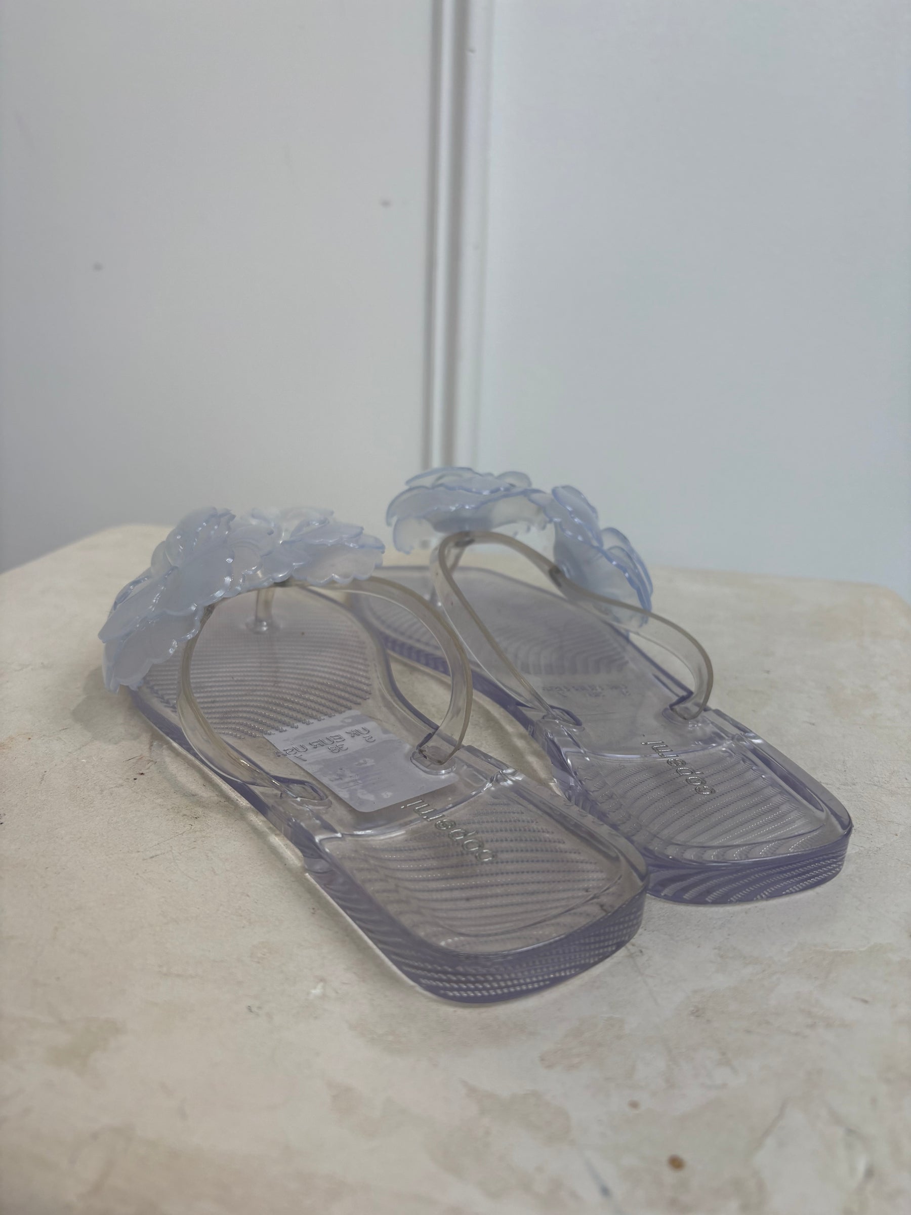 Coperni Clear PVC Flower Thongs, 38