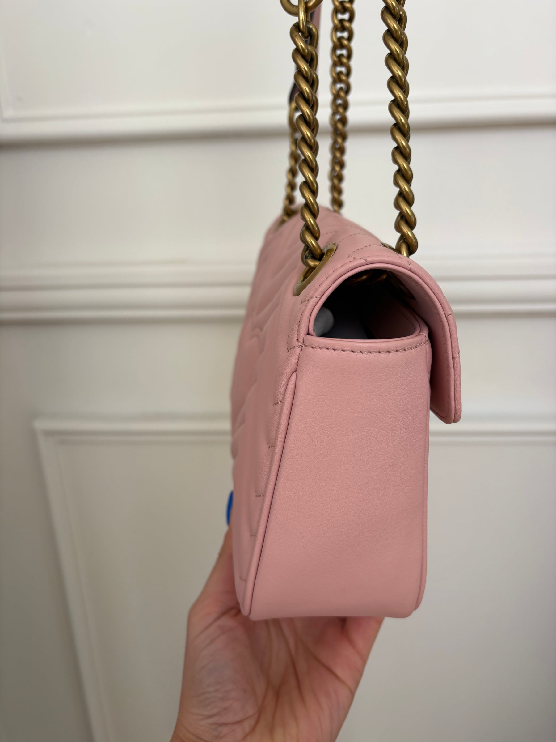 Gucci Pink Quilted Leather Marmont Shoulder Bag