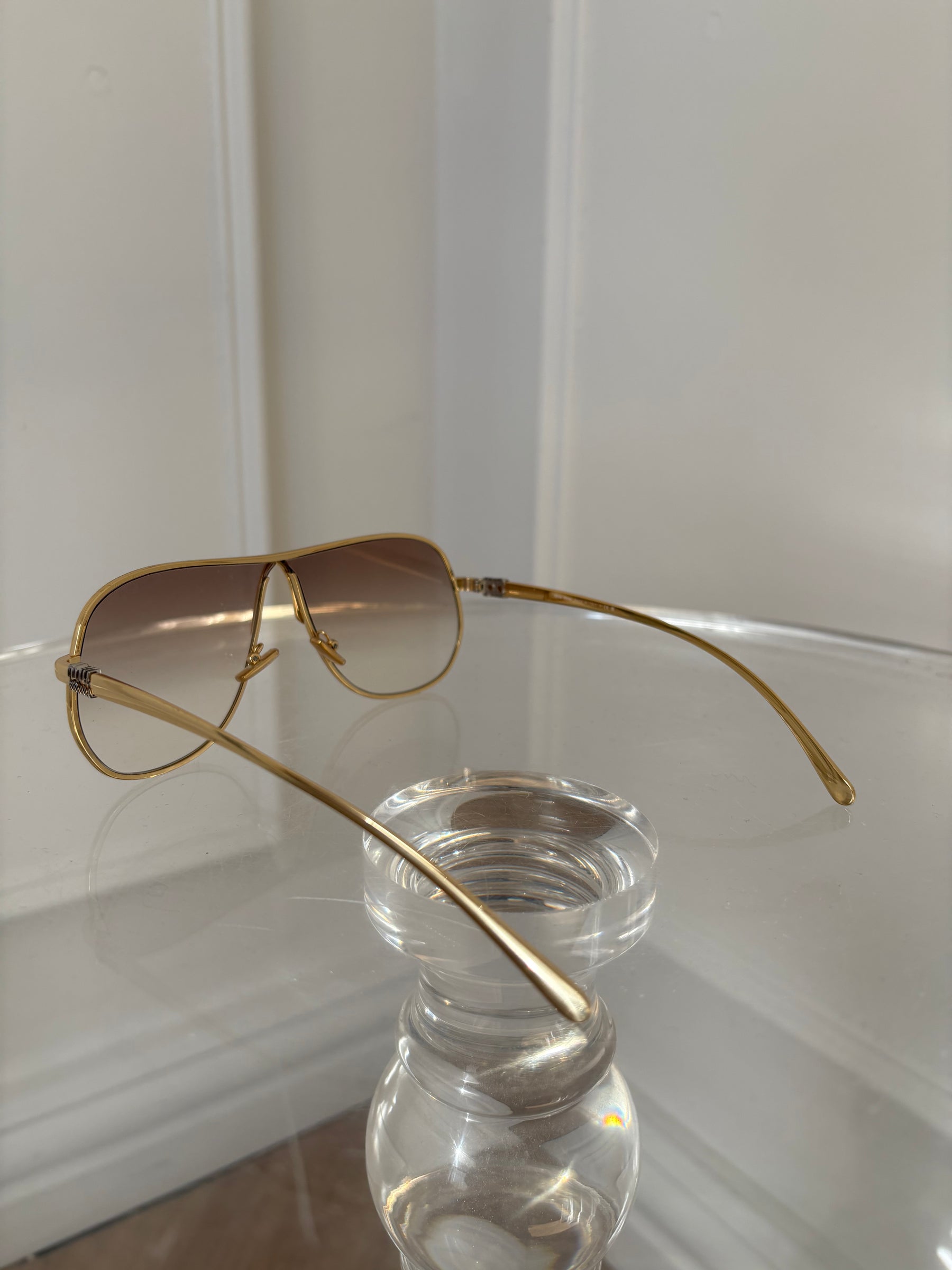 Miu Miu Ombre Aviator Sunglasses In Gold