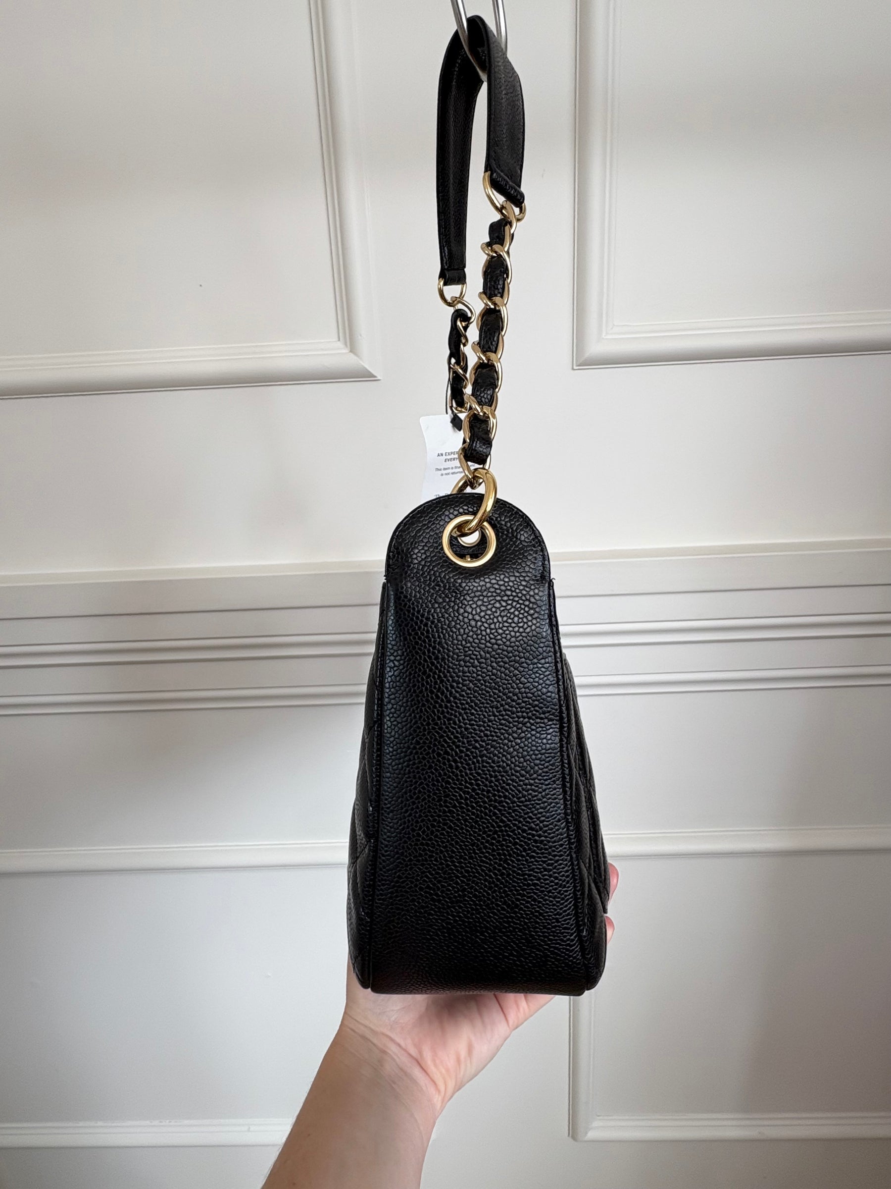 Chanel Black Caviar Leather 'Timeless CC' Shoulder Bag
