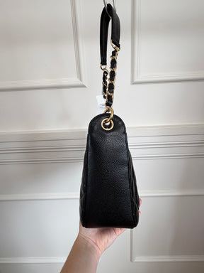 Chanel Black Caviar Leather 'Timeless CC' Shoulder Bag