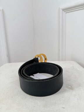 Gucci Black Leather GG Marmont Belt, 80