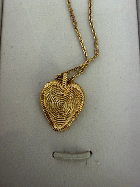 Valentino Garavani Gold Tone Heart Logo Necklace