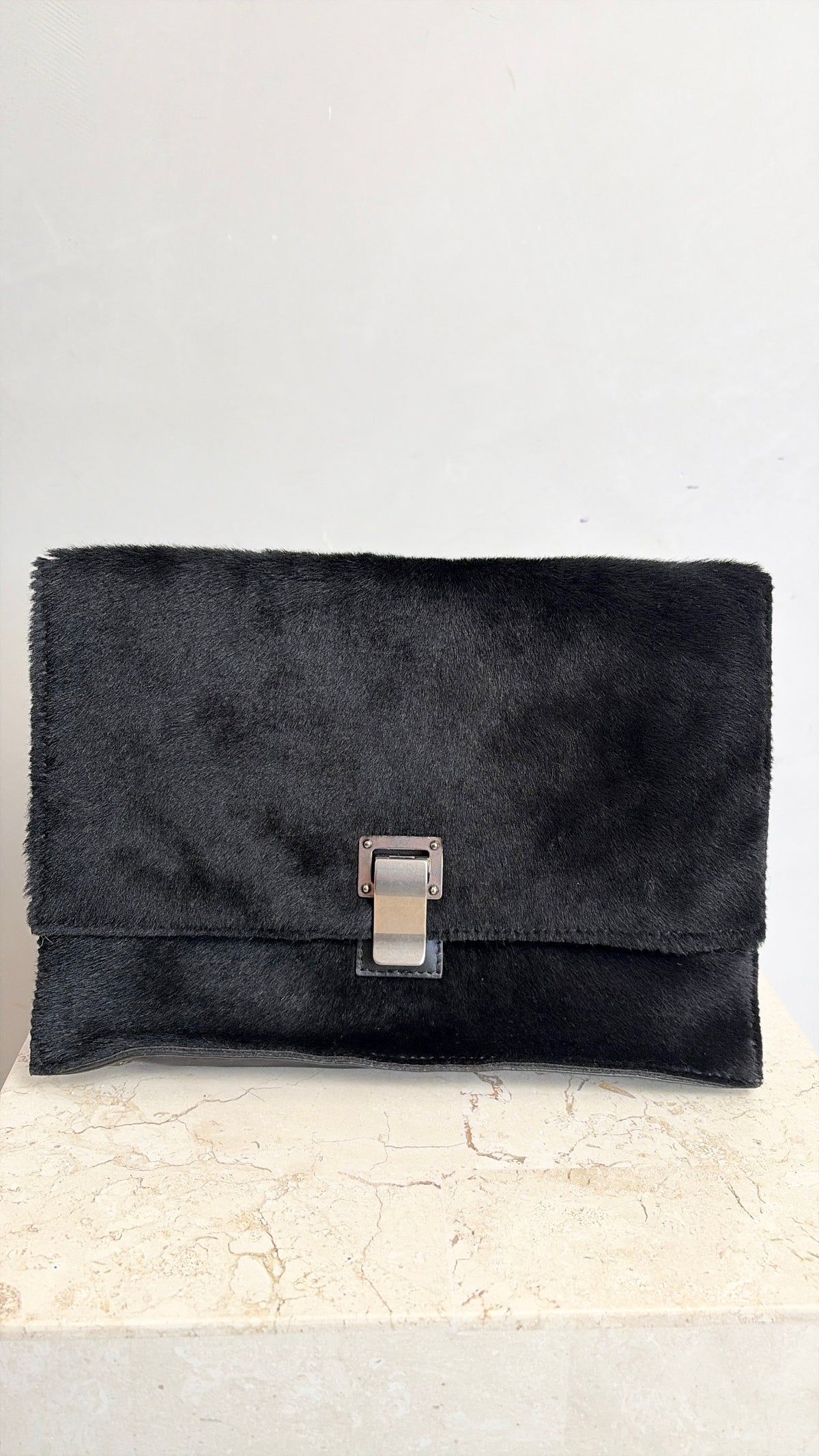 Proenza Schouler Black Ponyhair Ps1 Clutch