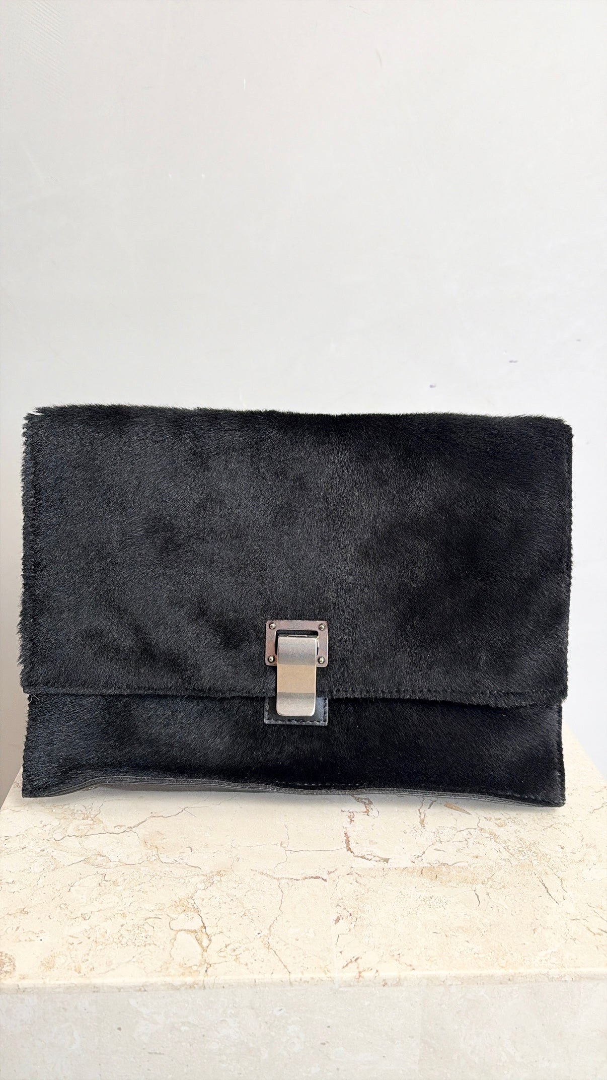 Proenza Schouler Black Ponyhair Ps1 Clutch