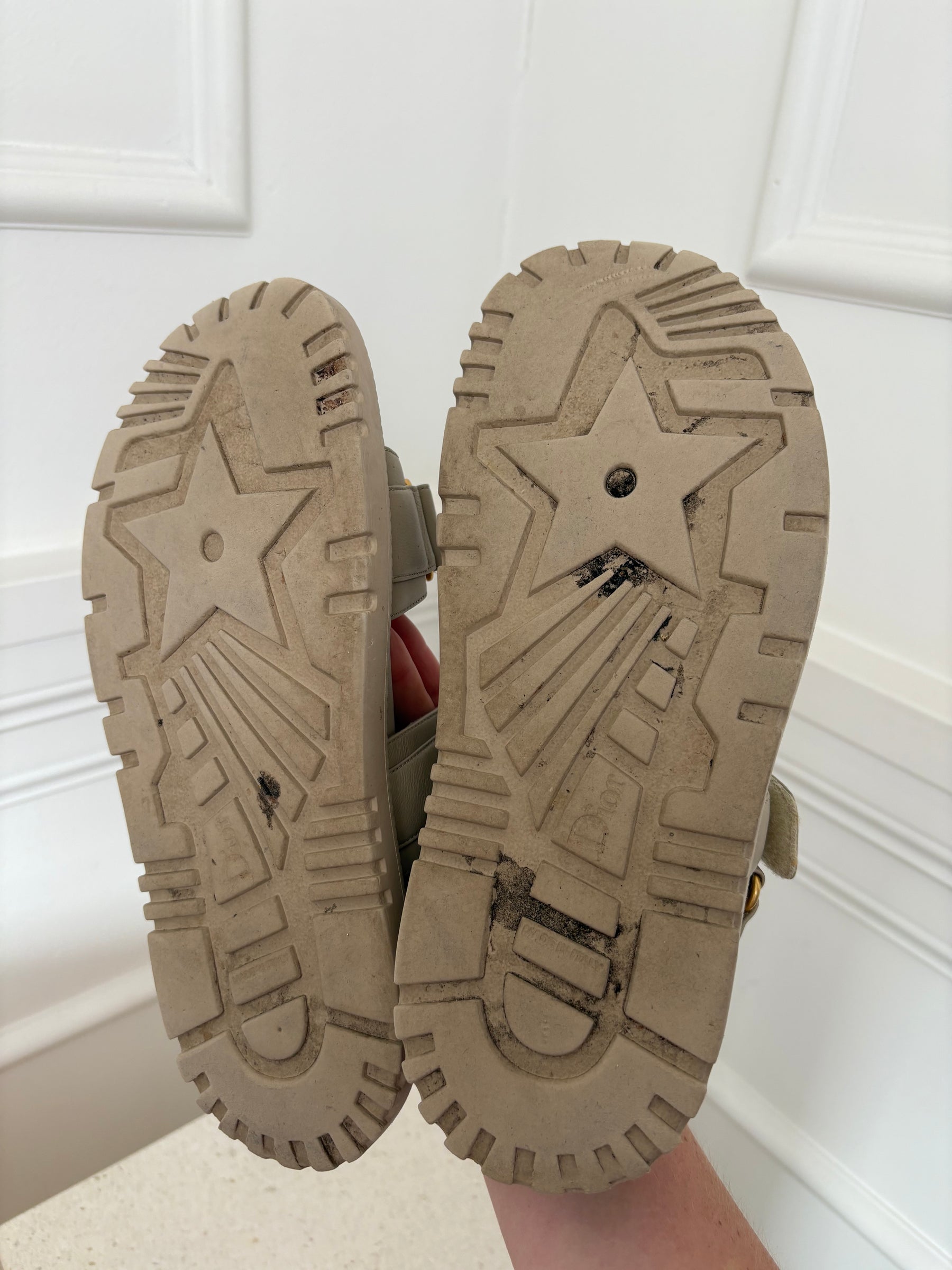 Dior Taupe Leather Dioract Sandal, 39