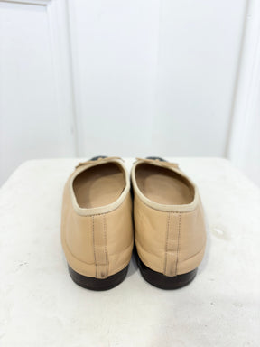 Chanel Beige and Black Ballerinas, 38.5