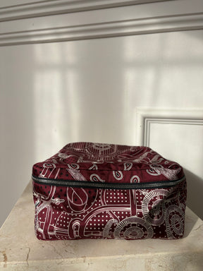 Hermès Silk Travel Cube Bordeaux