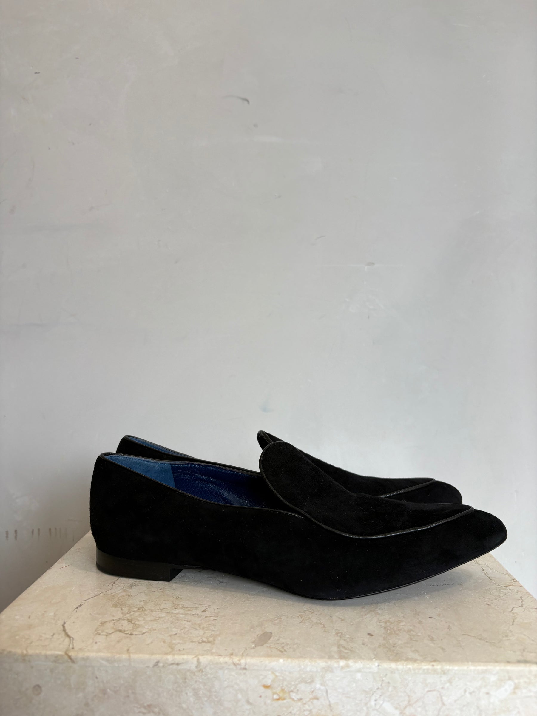 Proenza Schouler Black Suede Pointed Loafer, 38.5