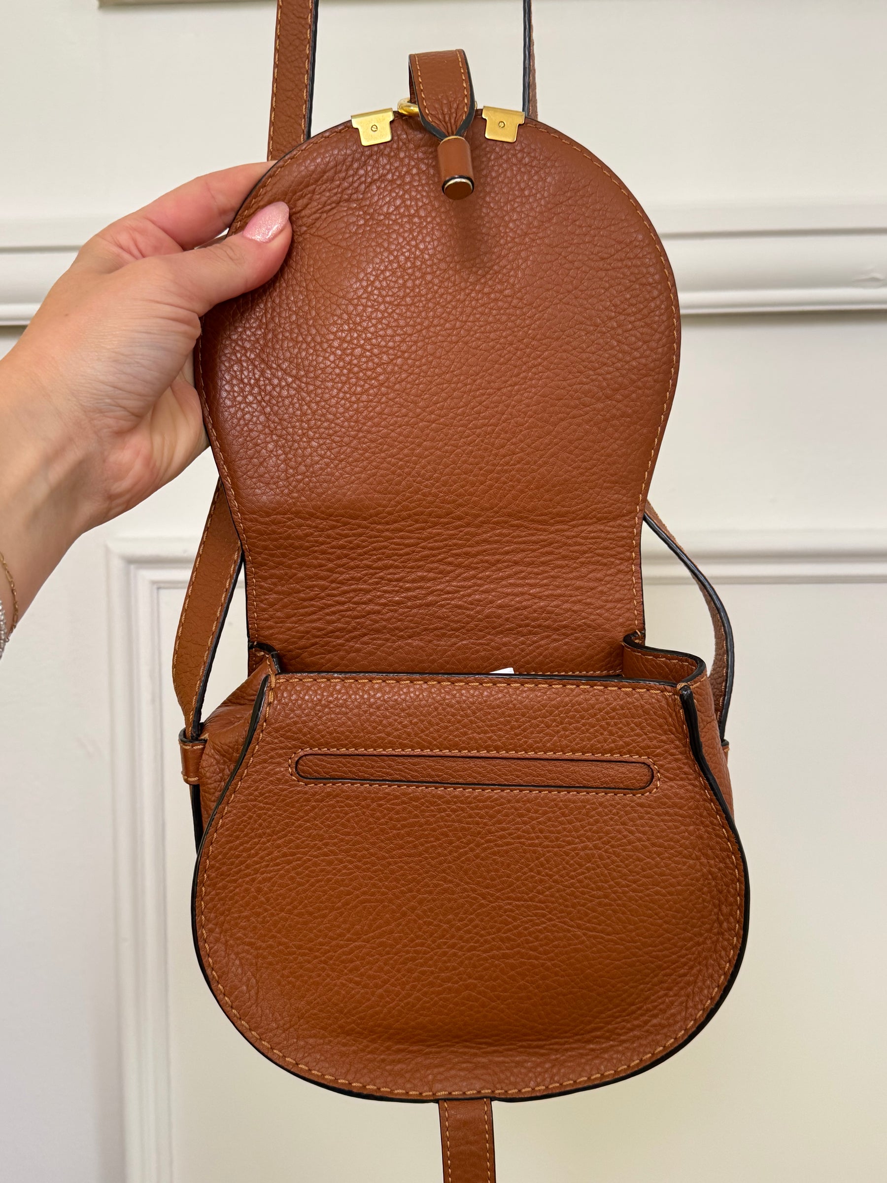 Chloé Tan Leather Marcie Bag