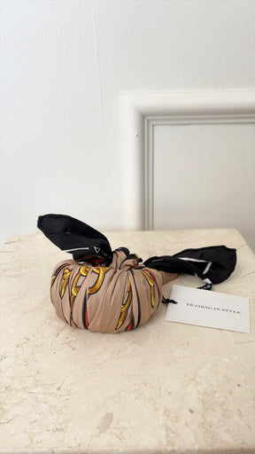 Balenciaga Beige and Black Silk Wrapped Cuff