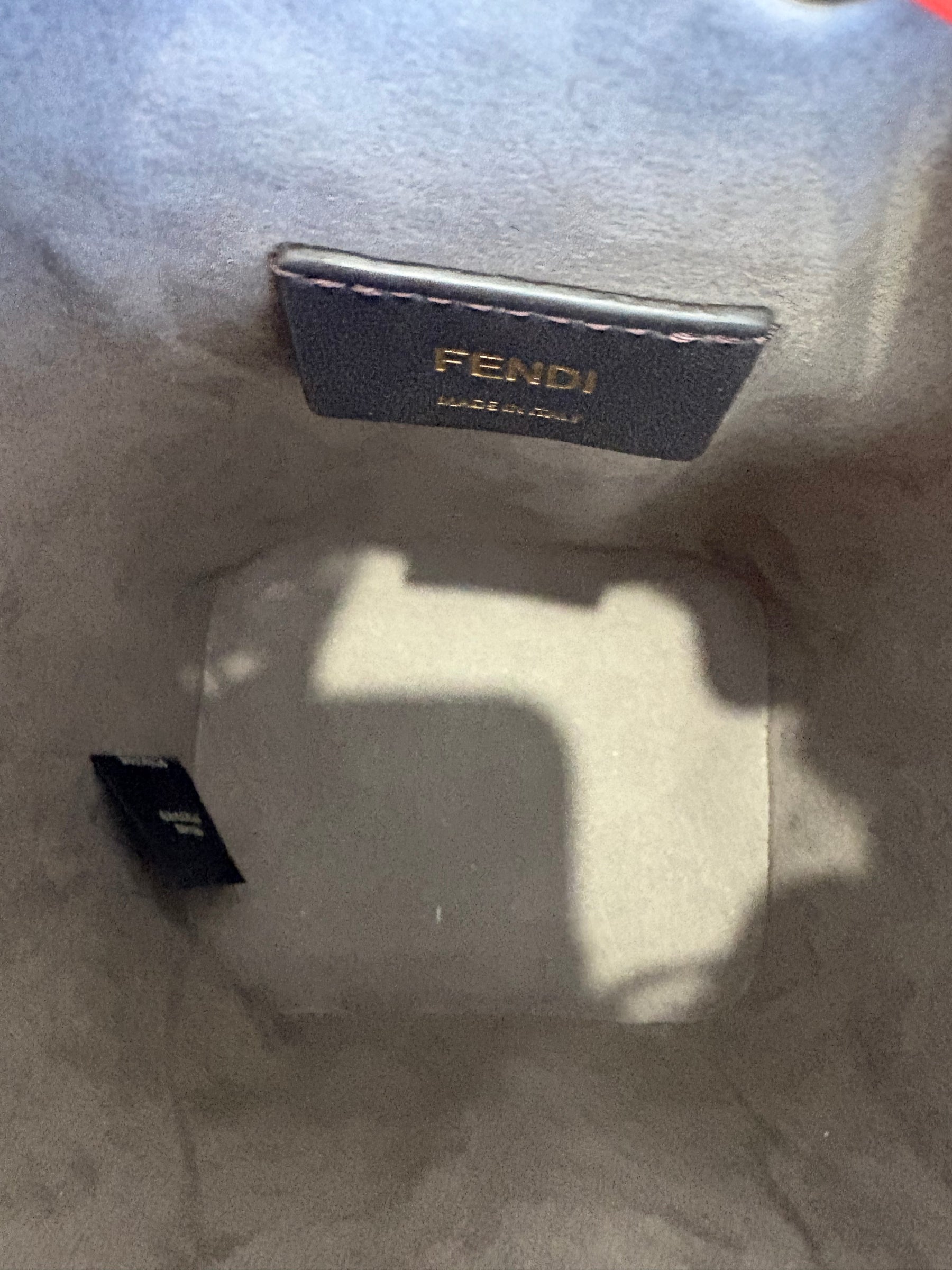 Fendi Lava Debossed Monogram Leather Mon Tressor Bucket Bag
