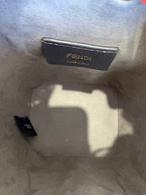 Fendi Lava Debossed Monogram Leather Mon Tressor Bucket Bag