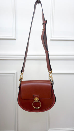 Chloé Brick Leather and Suede Tess Bag