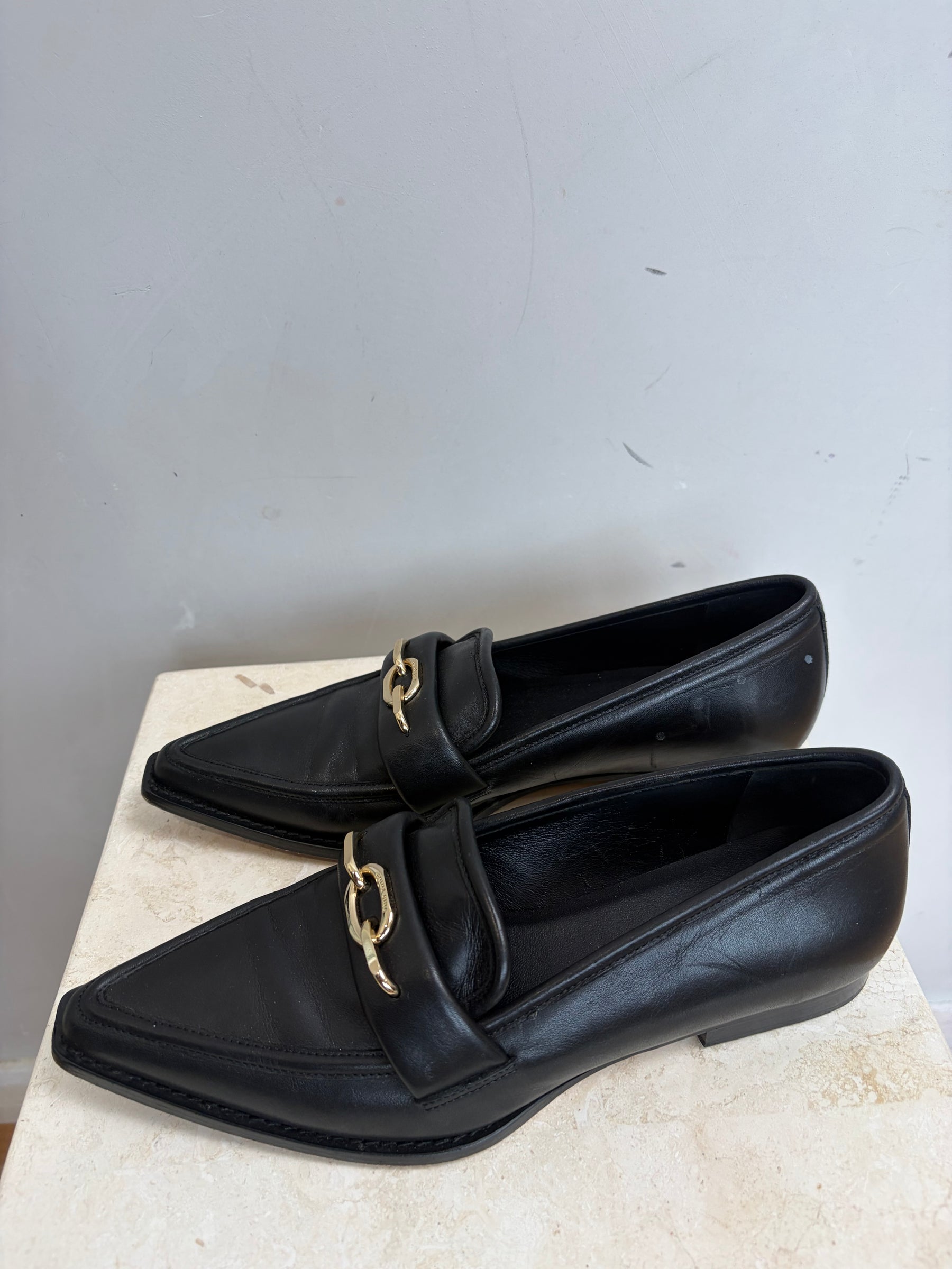 Anine Bing Selma Pointed Loafers Black, 38