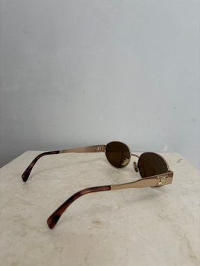 Céline Gold Oval Triomphe Sunglasses